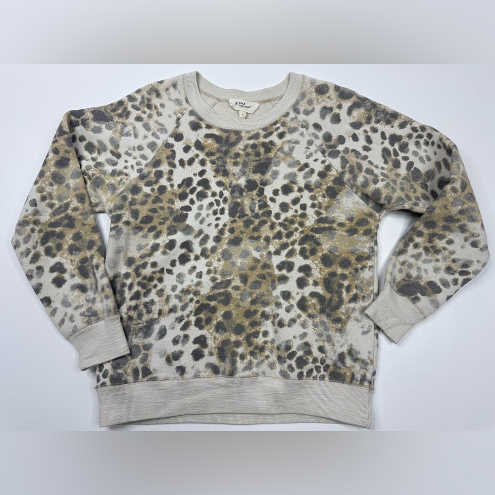 Isabel Marant Etoile Animal Print 100% Cotton French Terry Sweatshirt Size Small - Picture 8 of 10